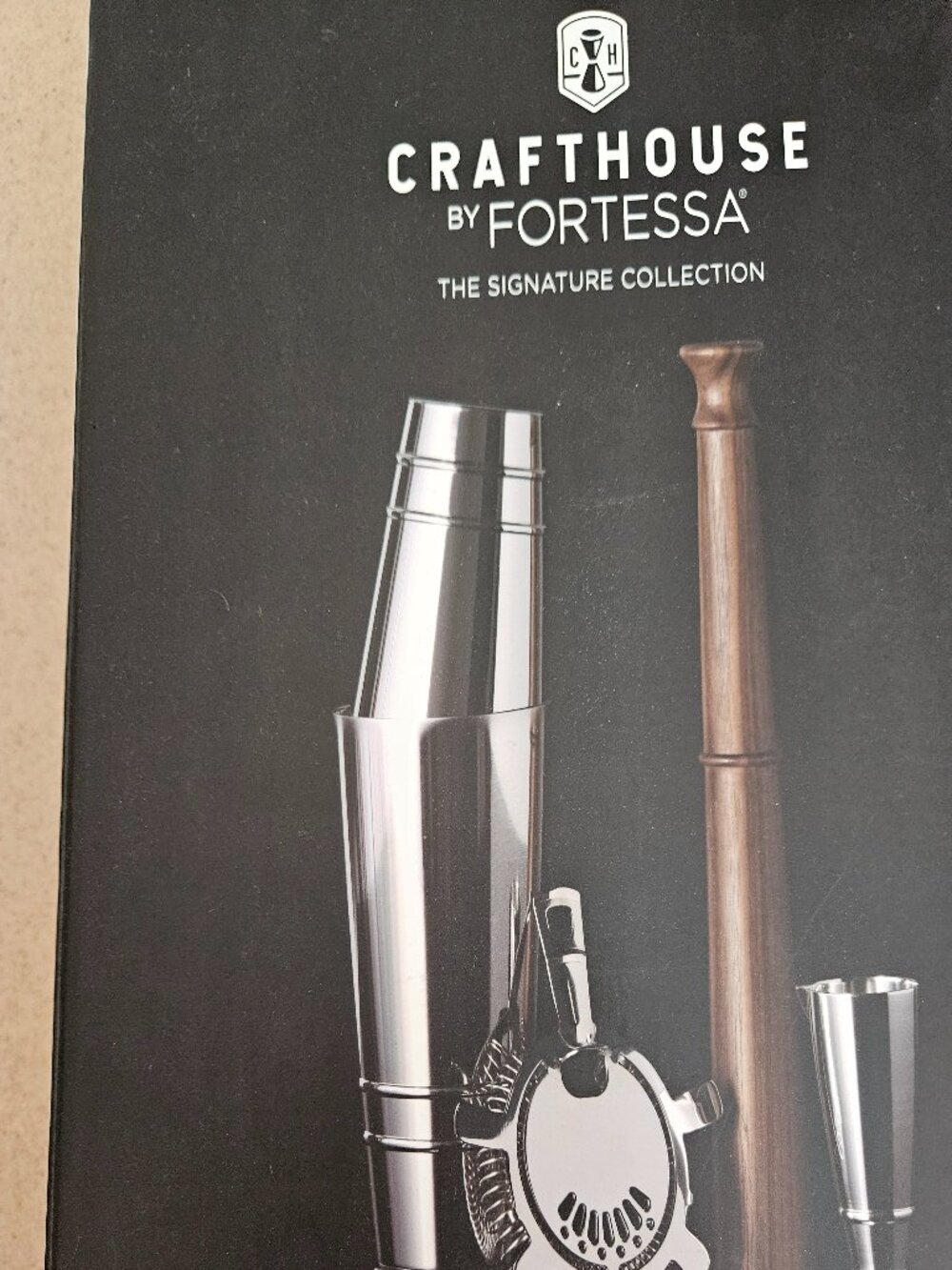 NEW CRAFTHOUSE BY FORTESSA BARWARE BOSTON COCKTAIL SHAKER MUDDLER GIFT SET